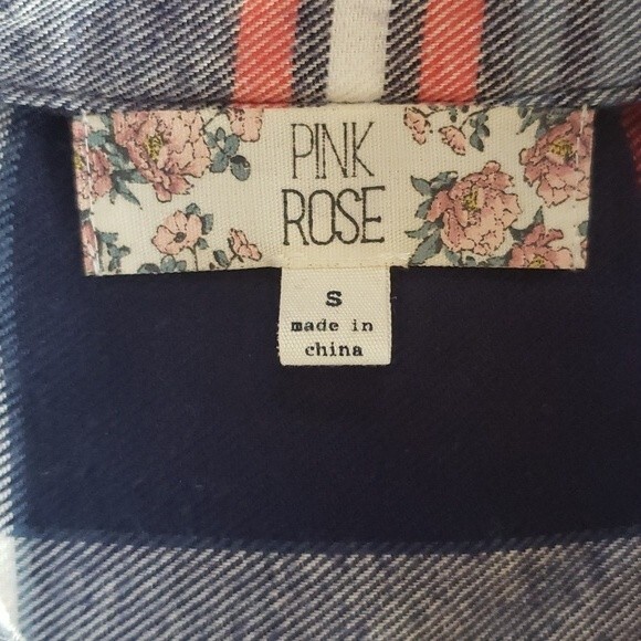 Ladies Brushed Windowpane Plaid Long-Sleeve Flannel Shirt Size S - Picture 3 of 5